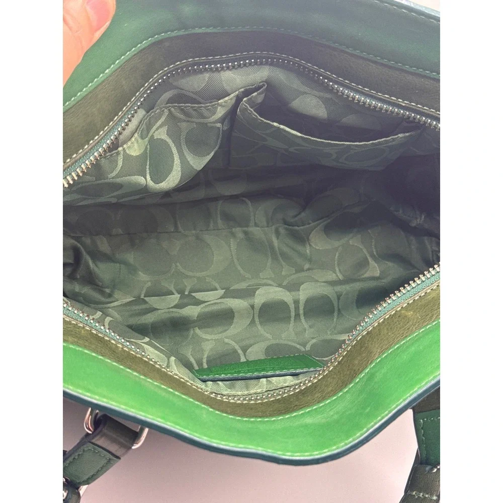 Vintage‎ Coach 7465 Hamilton Kelly Green Leather Satchel Handbag